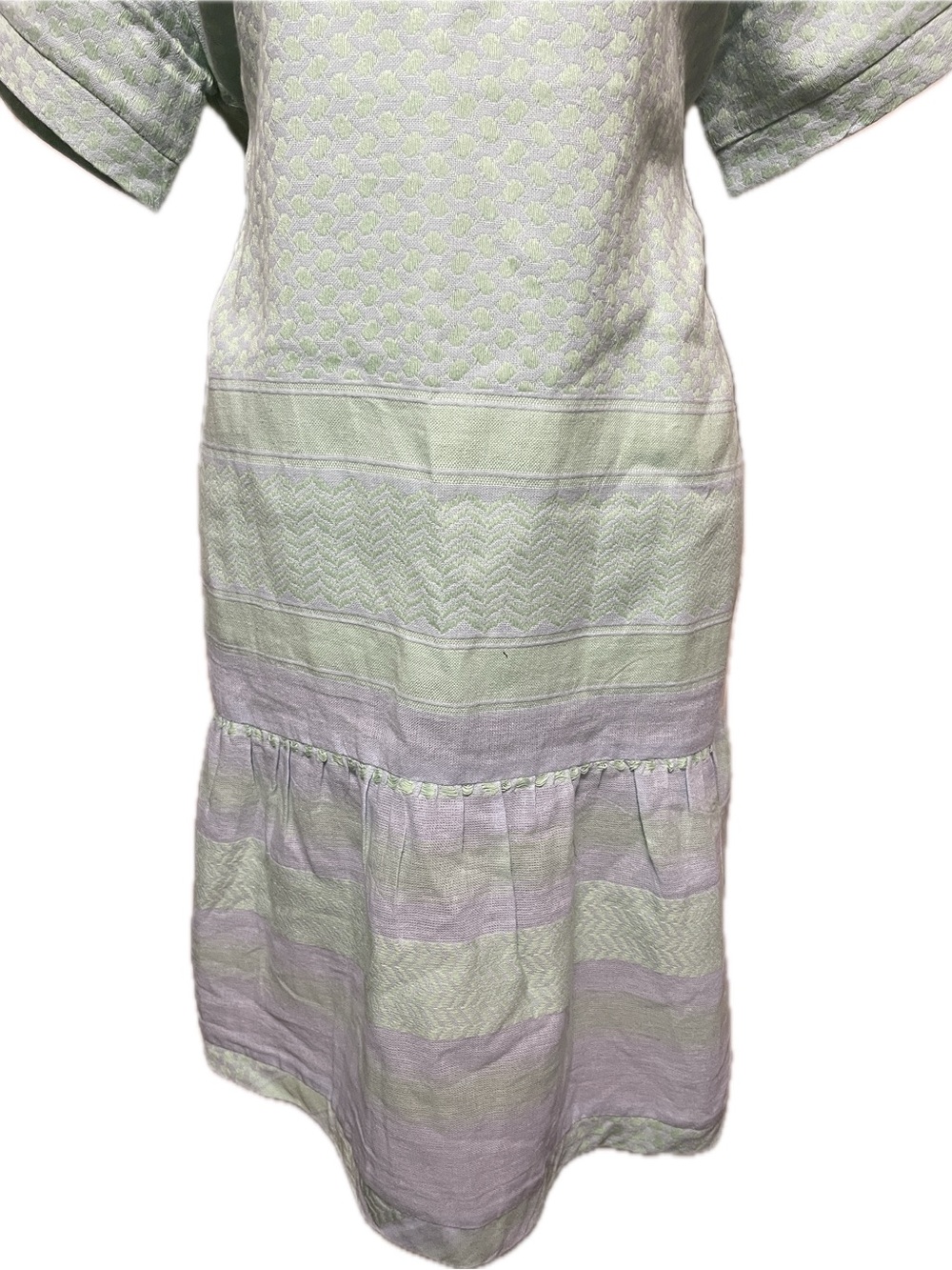 Cecilie Copenhagen Light Mint V-Neck Tiered Mini Dress - Picture 4 of 9